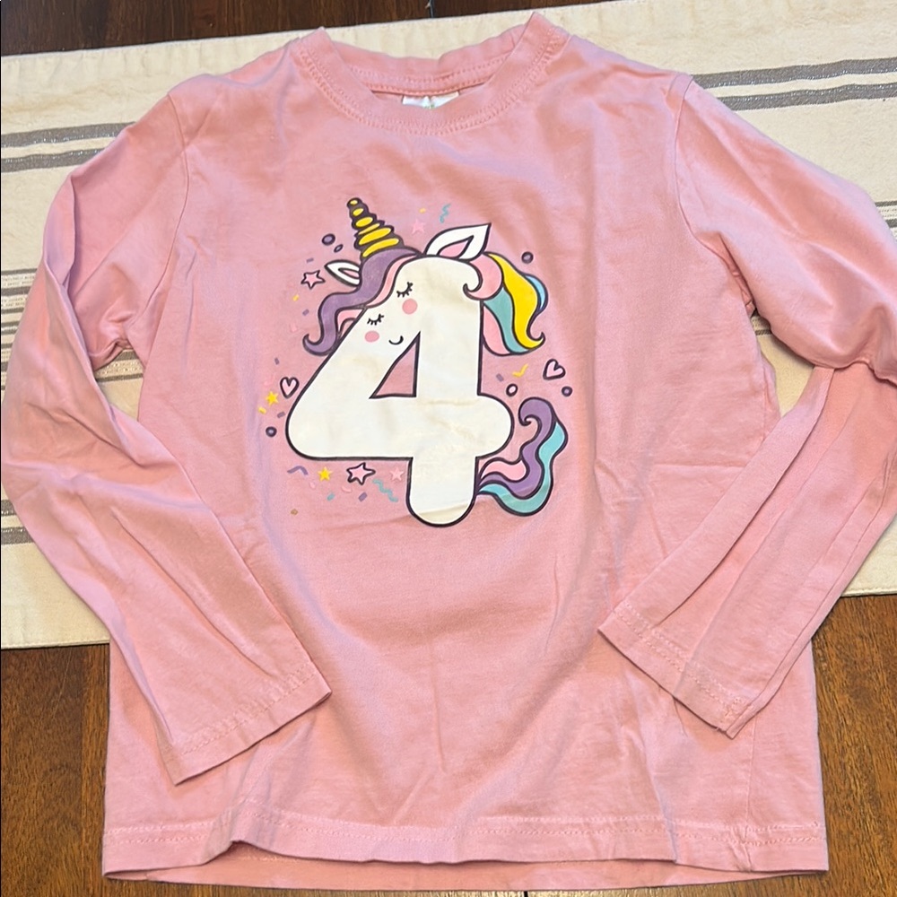 4th Birthday Unicorn Long Sleeve Shirt